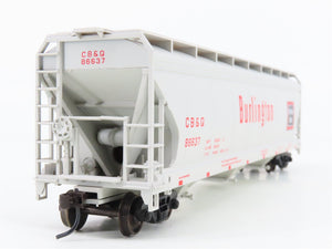 HO Accurail 2017 CB&Q Burlington Route ACF 3-Bay Covered Hopper #86637 -Upgraded