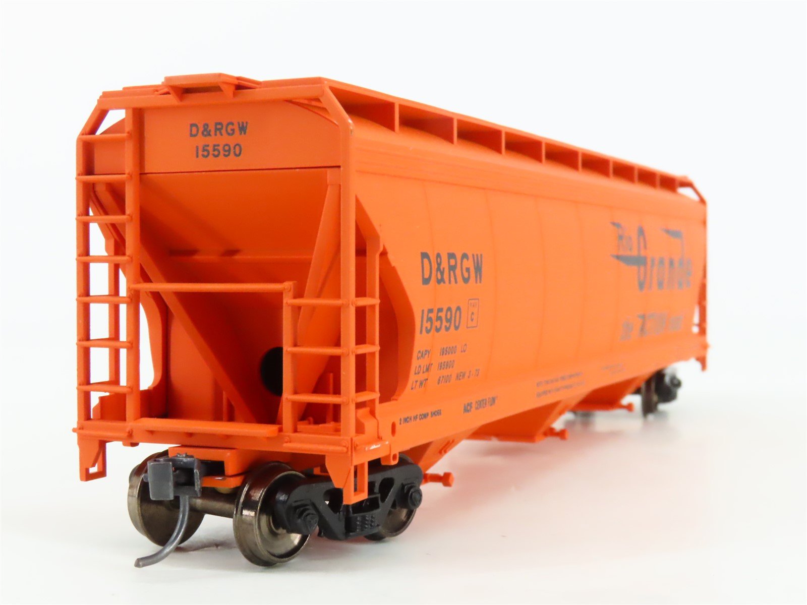 HO Accurail 2034 D&RGW Rio Grande ACF 3-Bay Covered Hopper #15590 - Upgraded