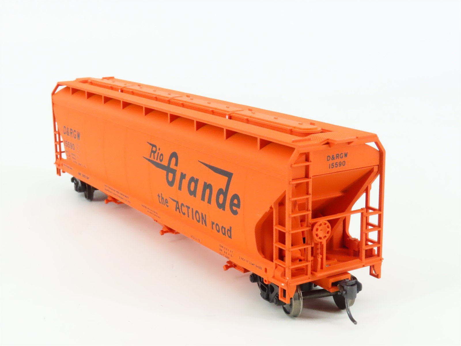 HO Accurail 2034 D&RGW Rio Grande ACF 3-Bay Covered Hopper #15590 - Upgraded