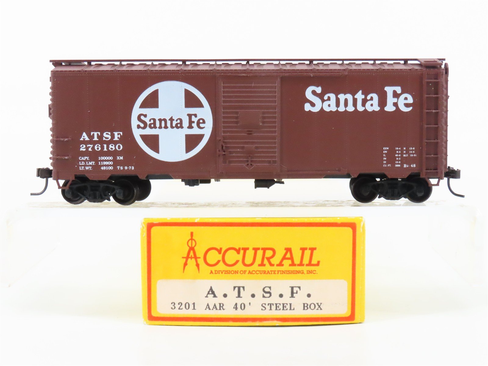 HO Scale Accurail 3201 ATSF Santa Fe 40' AAR Single Door Steel Box Car #276180