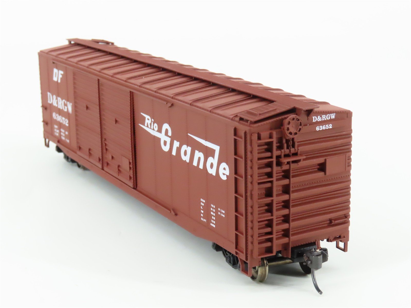 HO Scale Accurail 5205 D&RGW Rio Grande 50' Double Door Box Car #63652 -Upgraded