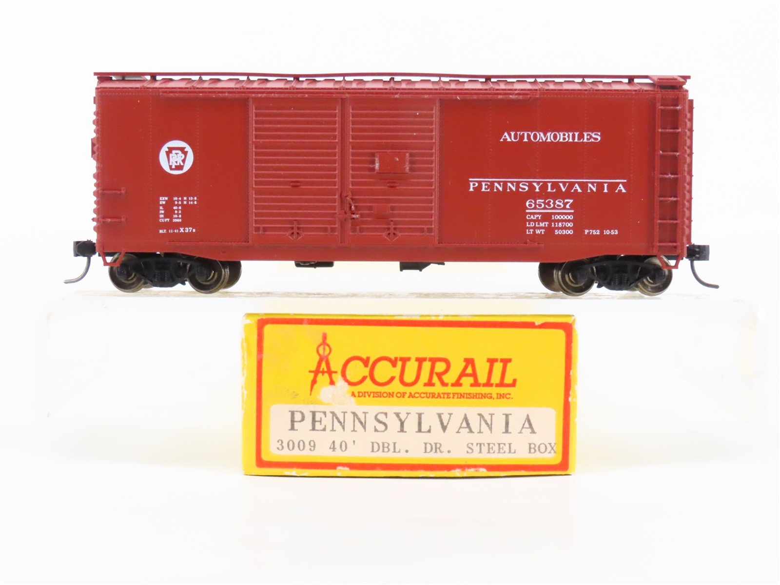 HO Scale Accurail 3009 PRR Pennsylvania 40' Double Door Box Car #65387 -Upgraded