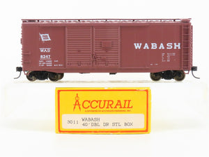 HO Scale Accurail 3011 WAB Wabash 40' Double Door Steel Box Car #8247 - Upgraded