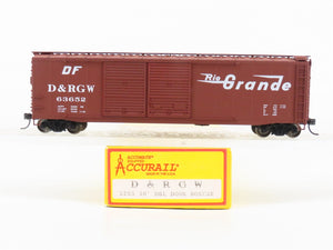 HO Scale Accurail 5205 D&RGW Rio Grande 50' Double Door Box Car #63652 -Upgraded