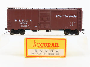 HO Scale Accurail 3207 D&RGW Rio Grande 40' AAR Steel Box Car #67509 - Upgraded