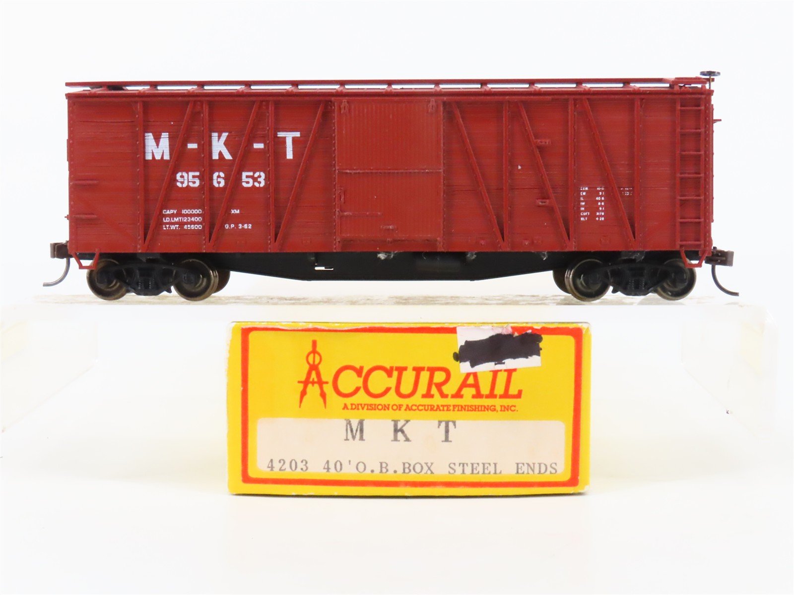 HO Accurail 4203 MKT Missouri-Kansas-Texas 40' OB Wood Box Car #95653 - Upgraded