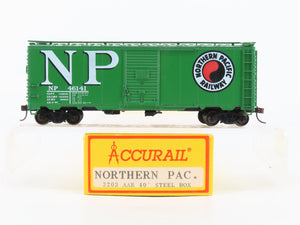 HO Accurail 3203 NP Northern Pacific 40' AAR Steel Box Car #46141 - Upgraded
