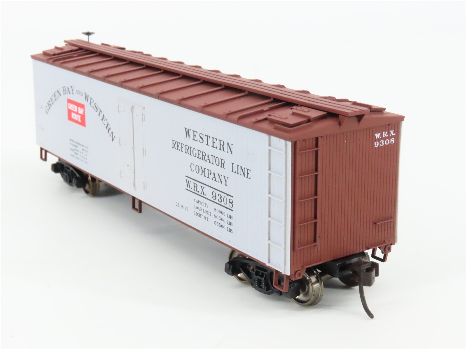 HO Accurail 4805 WRX / GBW Green Bay & Western 40' Wood Reefer #9308 - Upgraded