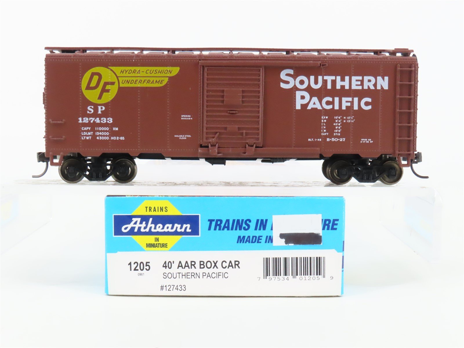 HO Scale Athearn 1205 SP Southern Pacific 40' AAR Box Car #127433 - Upgraded