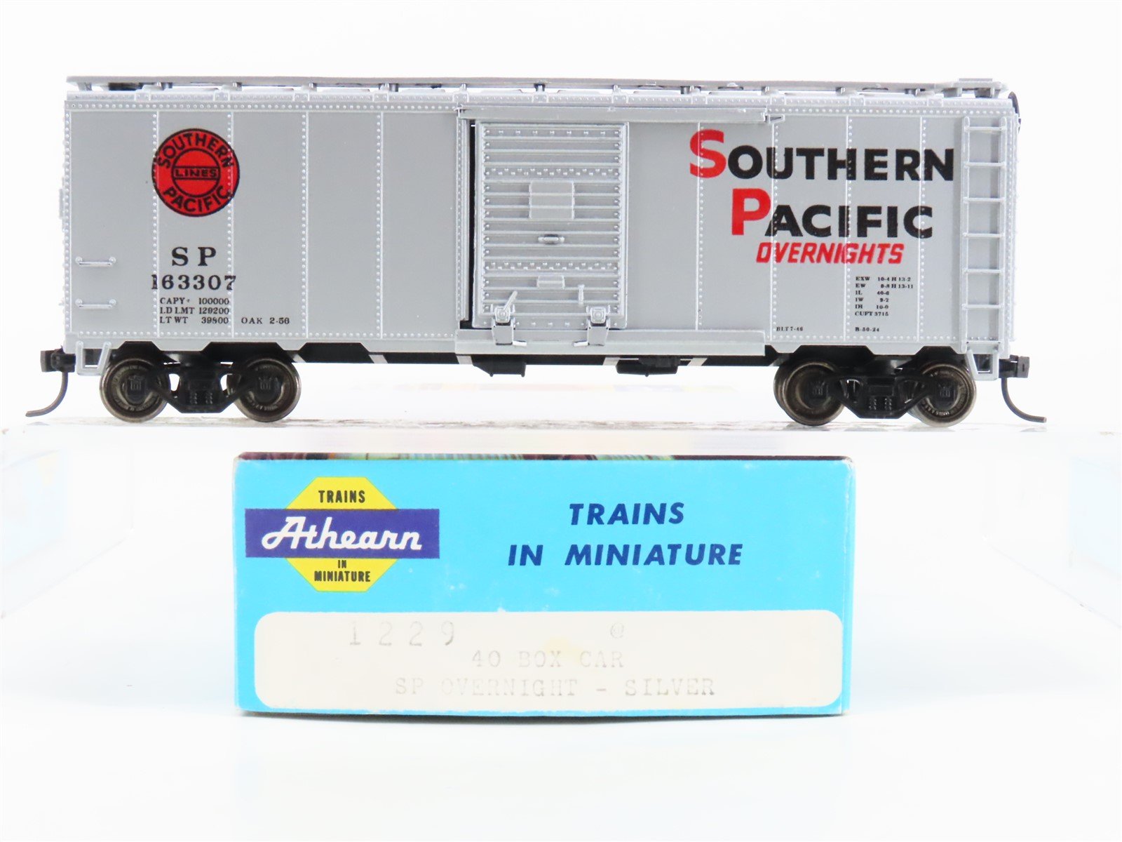 HO Athearn 1229 SP Southern Pacific "Overnights" 40' Box Car #163307 - Upgraded