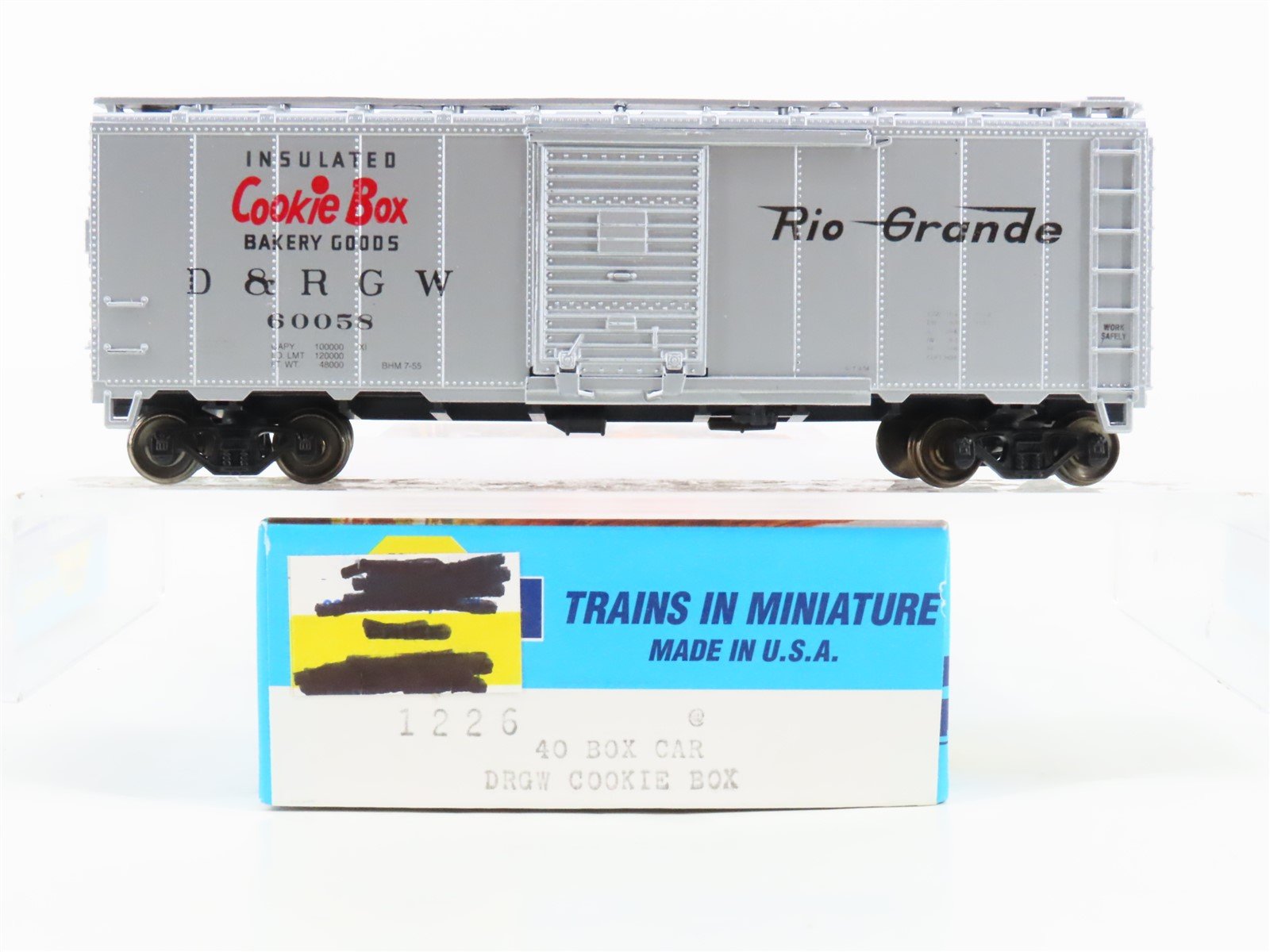 HO Athearn 1226 D&RGW Rio Grande "Cookie Box" 40' Box Car #60058 - Upgraded