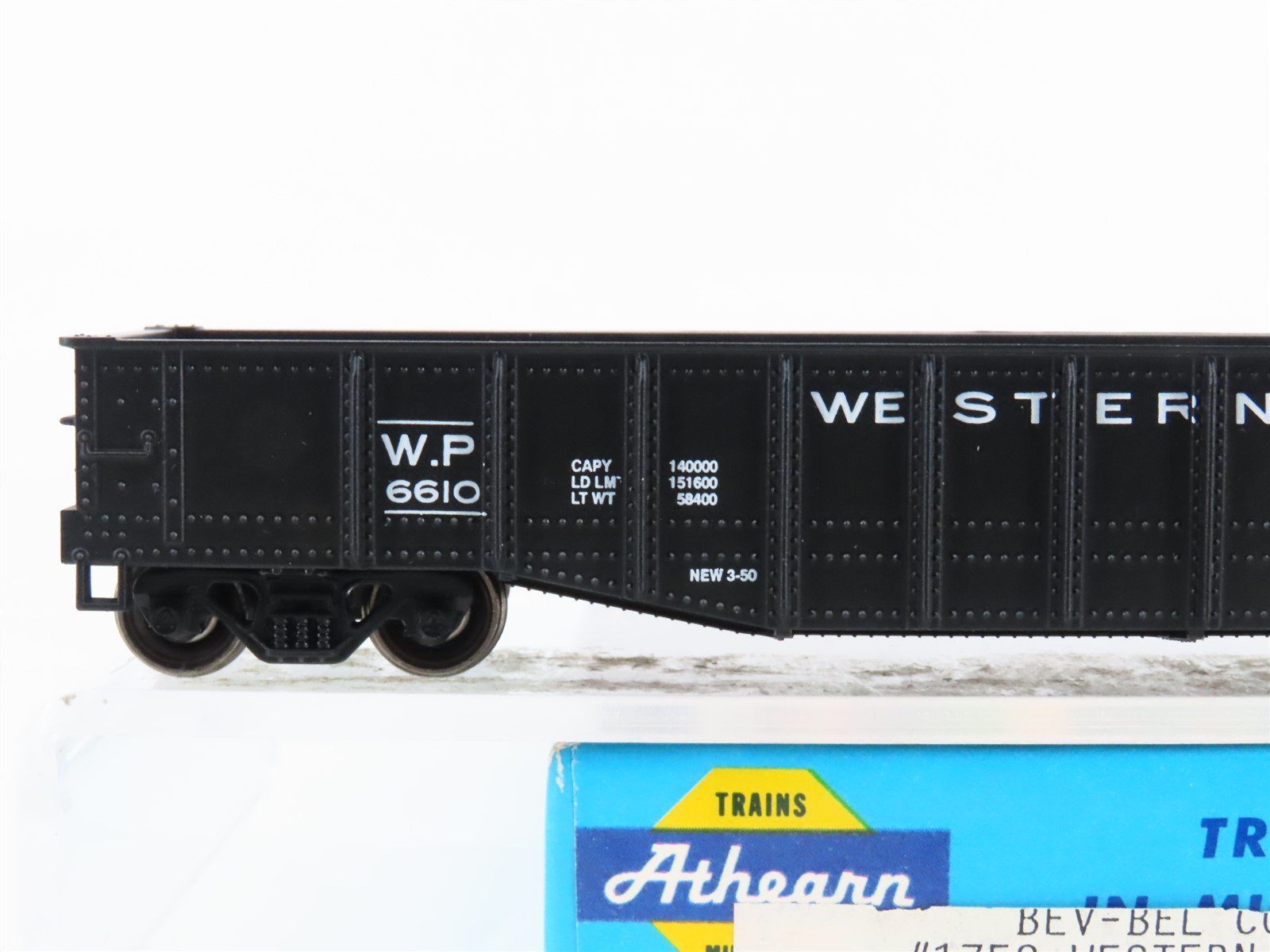 HO Scale Athearn Bev-Bel 1758 WP Western Pacific 50' Gondola #6610 - Upgraded