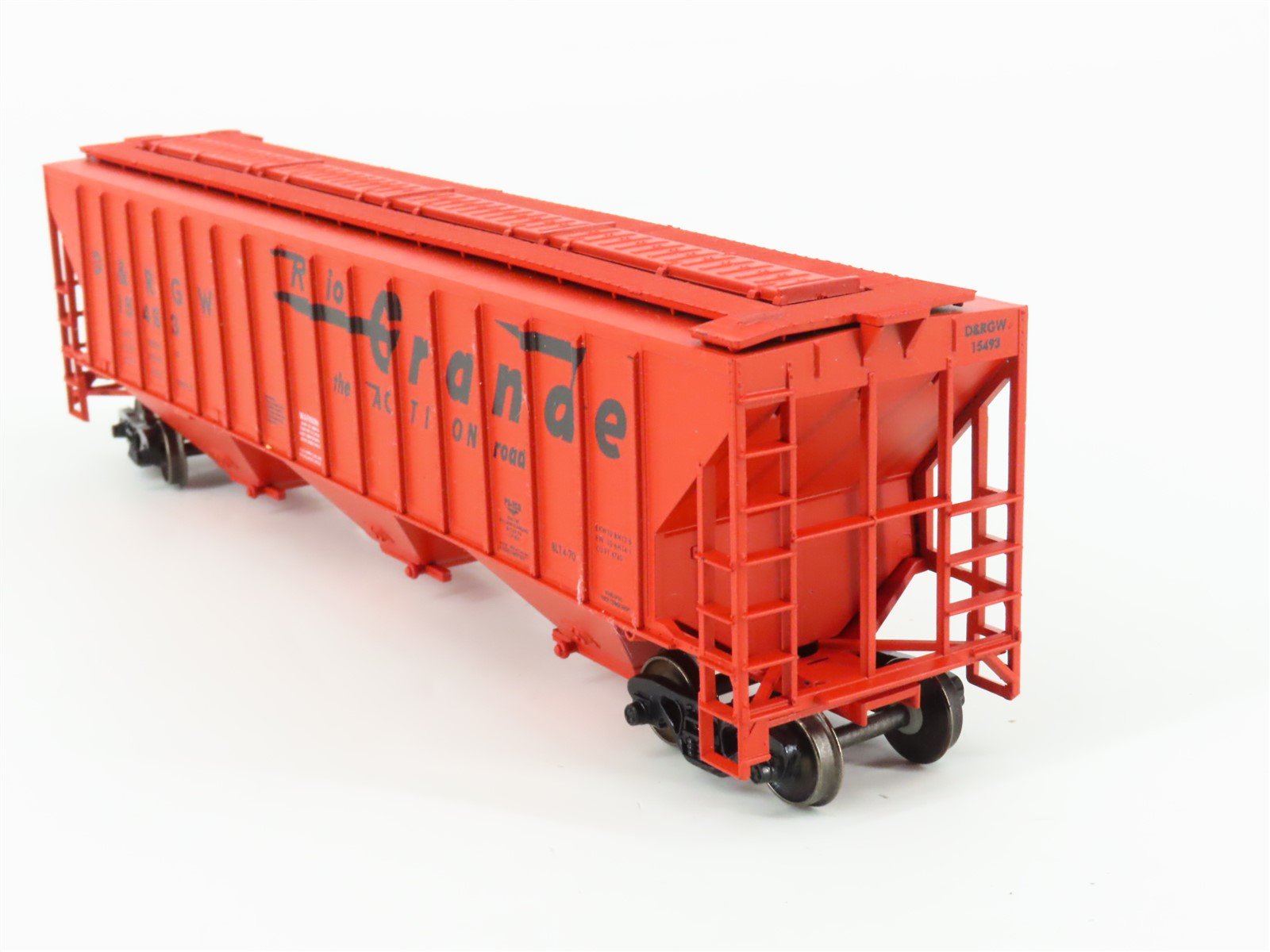 HO Athearn/Rail Runner 238 D&RGW Rio Grande 3-Bay Covered Hopper #15493 Upgraded