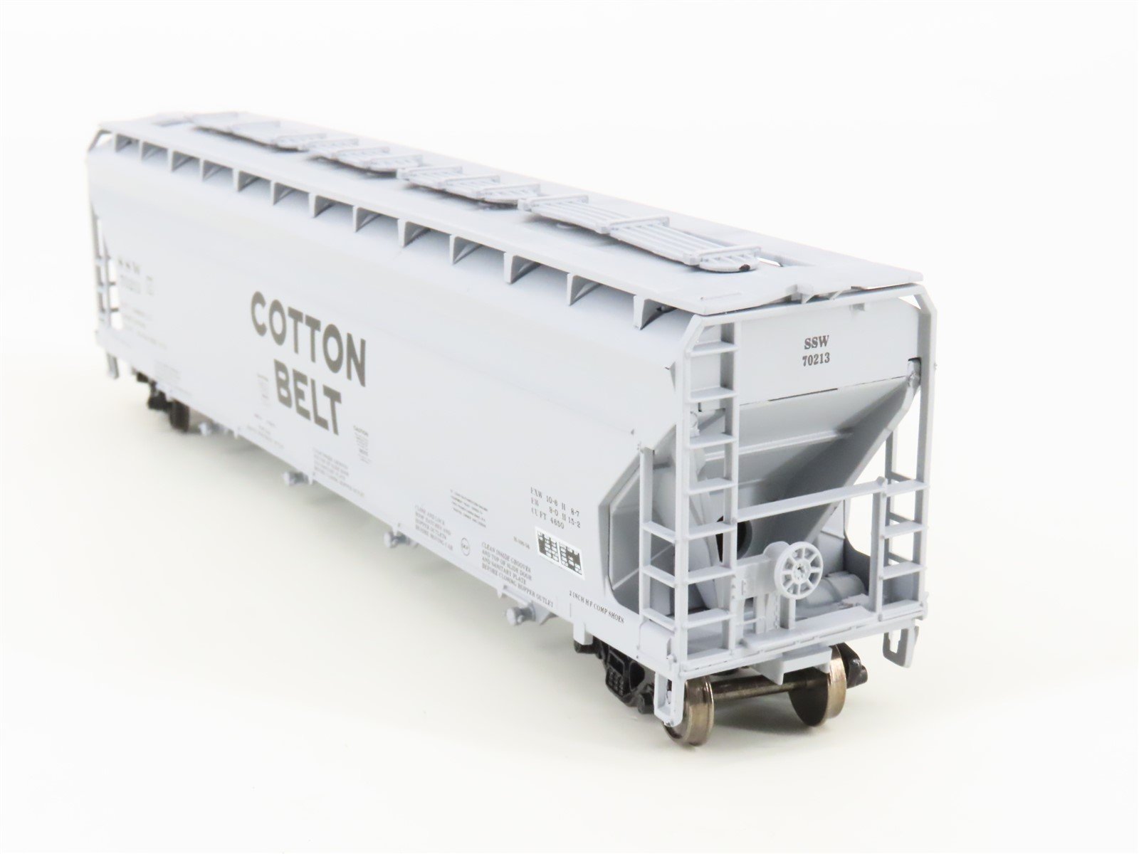 HO Athearn/Rail Runner 245 SSW Cotton Belt 4-Bay Covered Hopper #70213 -Upgraded