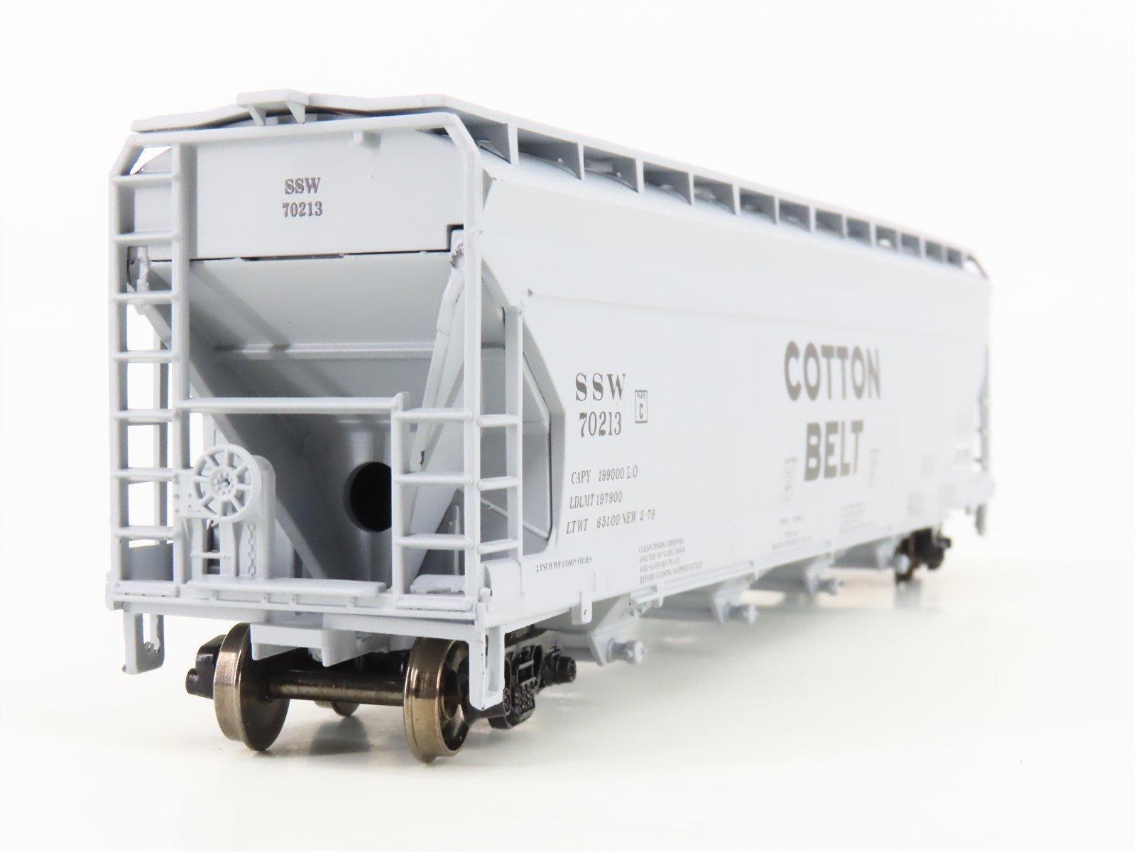 HO Athearn/Rail Runner 245 SSW Cotton Belt 4-Bay Covered Hopper #70213 -Upgraded