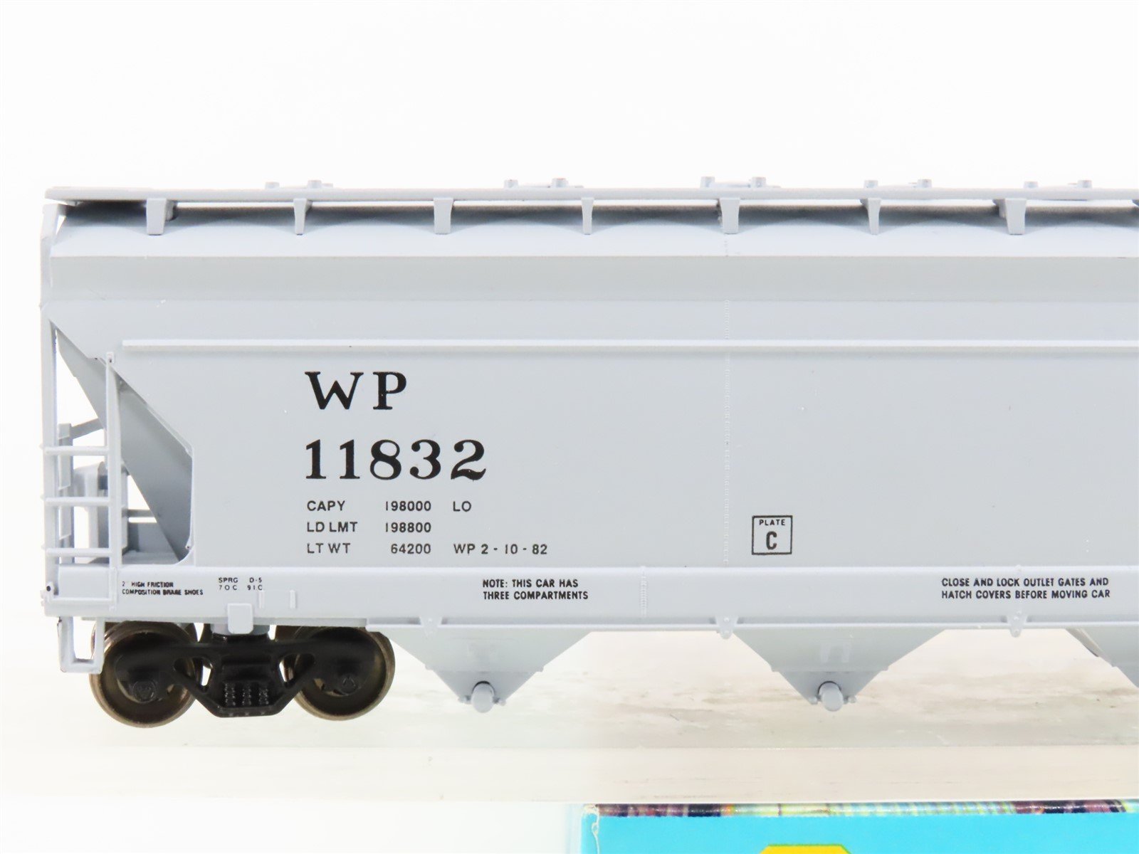 HO Athearn Bev-Bel 1411-2 WP Feather River 4-Bay Covered Hopper #11832 -Upgraded