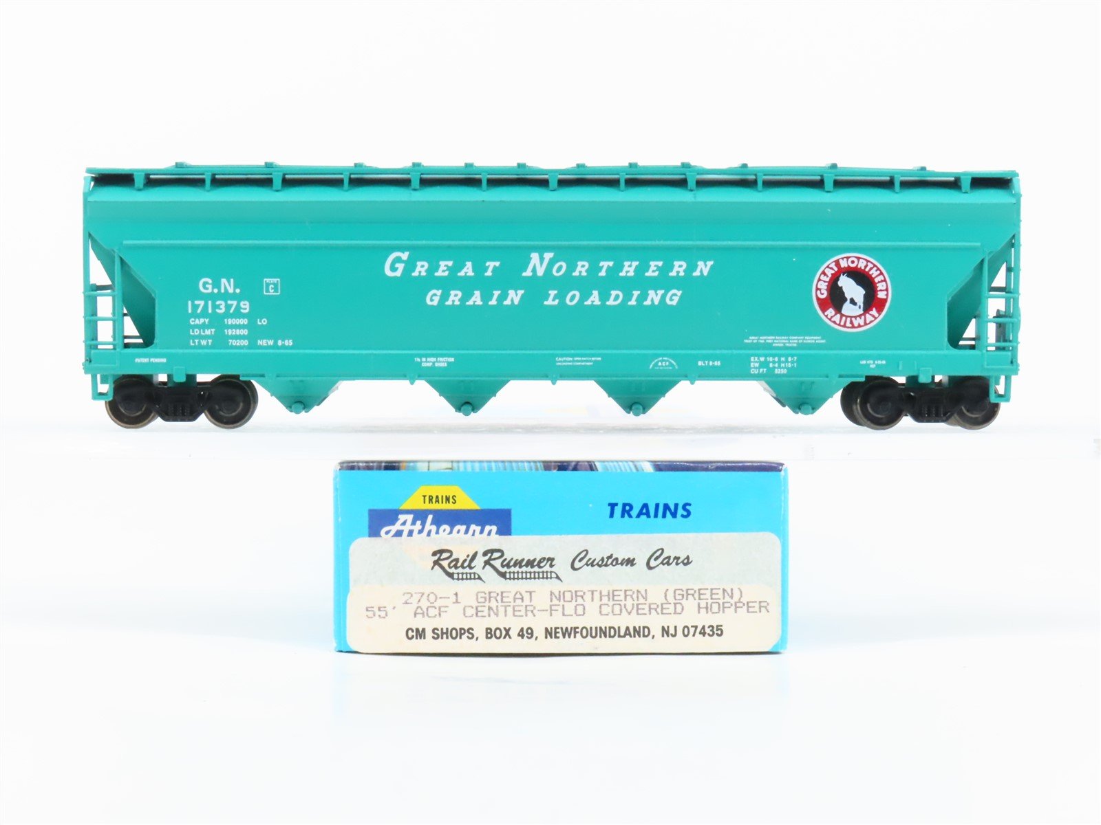 HO Athearn/Rail Runner 270-1 GN Grain 4-Bay Covered Hopper #171379 - Upgraded