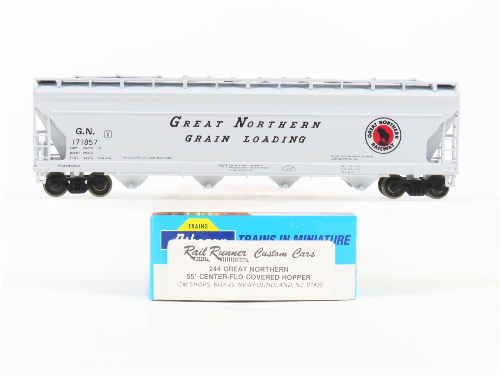 HO Scale Athearn/Rail Runner 244 GN Grain 4-Bay Covered Hopper #171857 -Upgraded