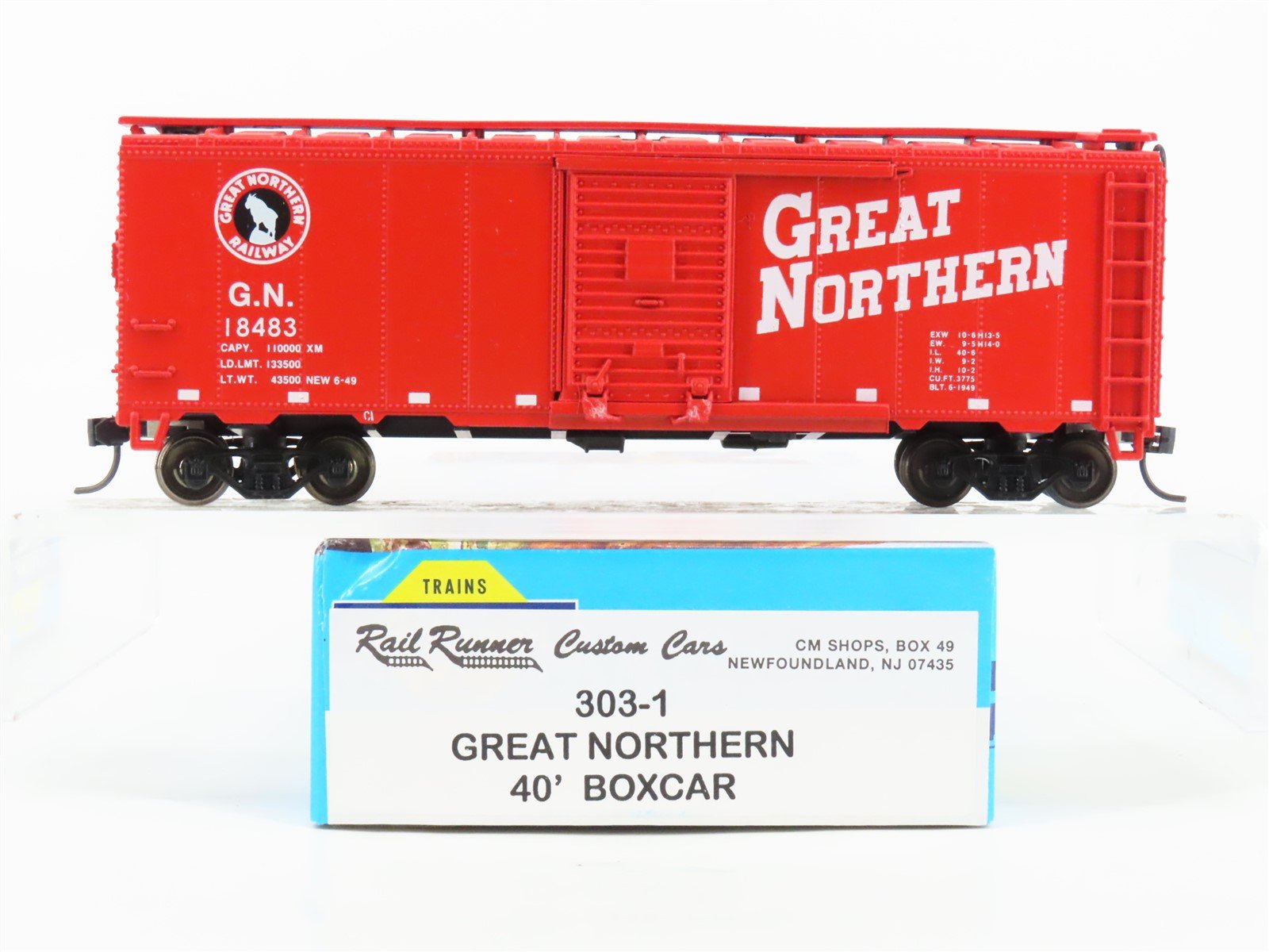 HO Scale Athearn/Rail Runner 303-1 GN "Circus" 40' Box Car #18483 - Upgraded