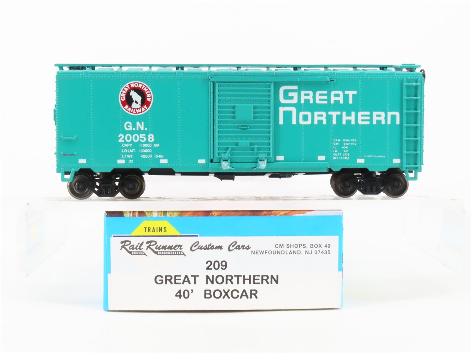 HO Scale Athearn/Rail Runner 209 GN Great Northern 40' Box Car #20058 - Upgraded