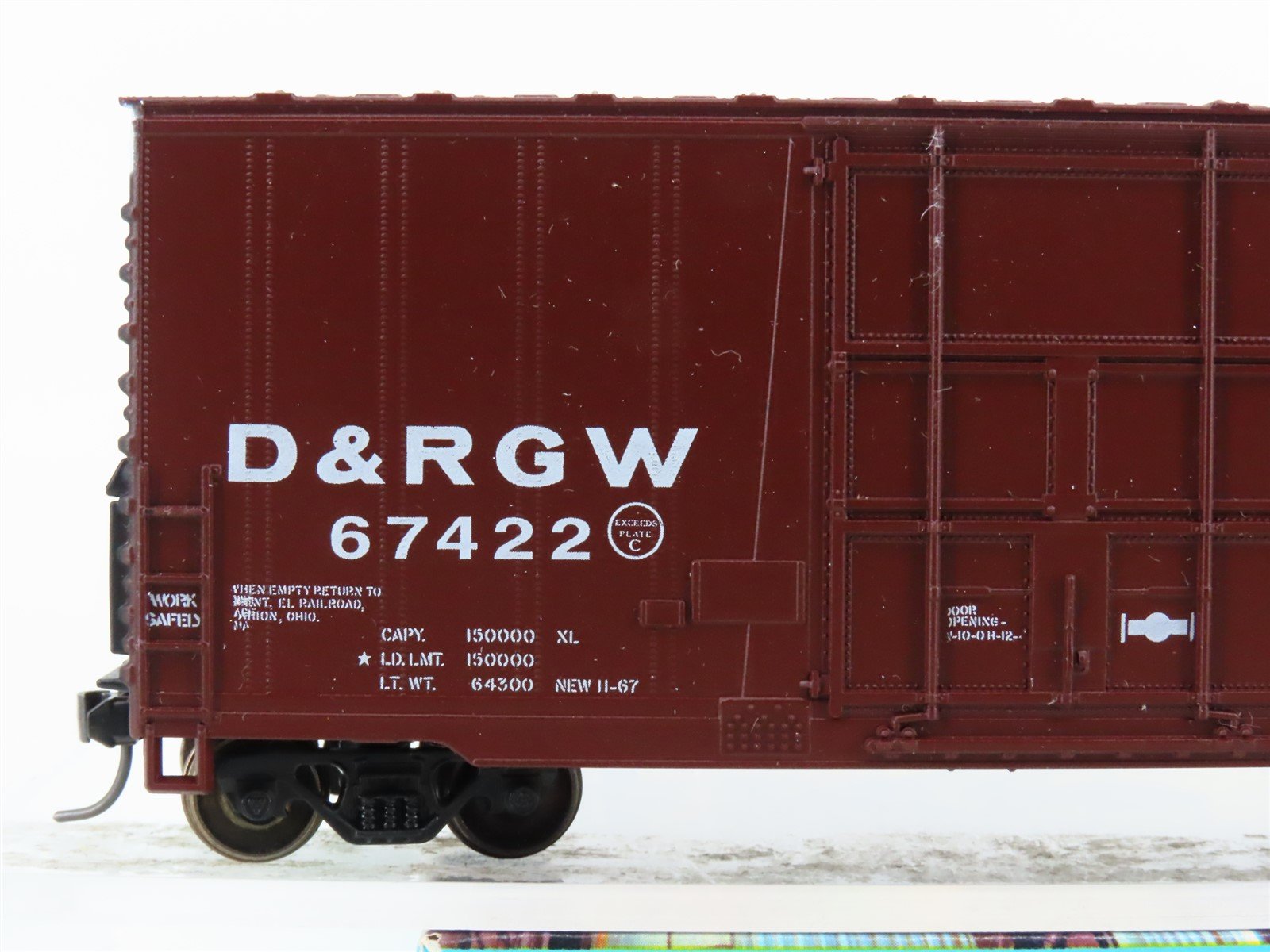 HO Scale Athearn 1964 D&RGW Rio Grande 40' Hi-Cube Box Car #67422 - Upgraded