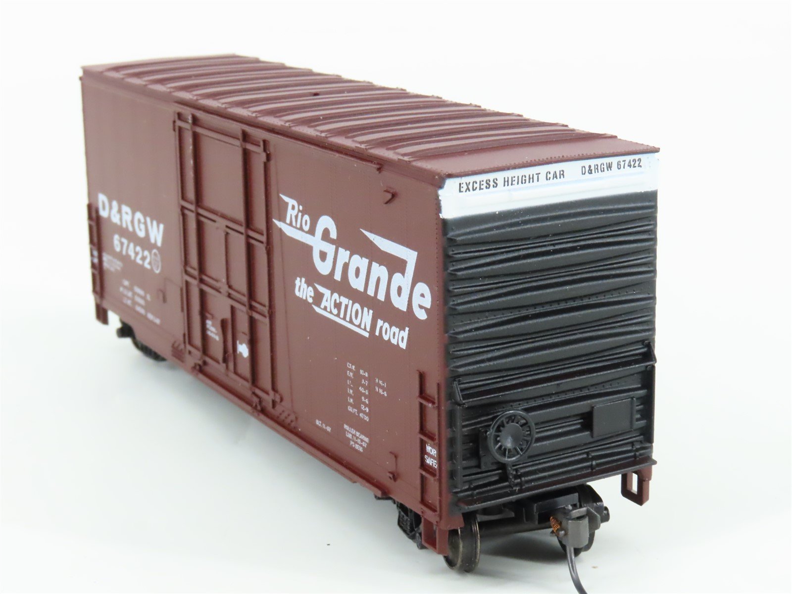 HO Scale Athearn 1964 D&RGW Rio Grande 40' Hi-Cube Box Car #67422 - Upgraded