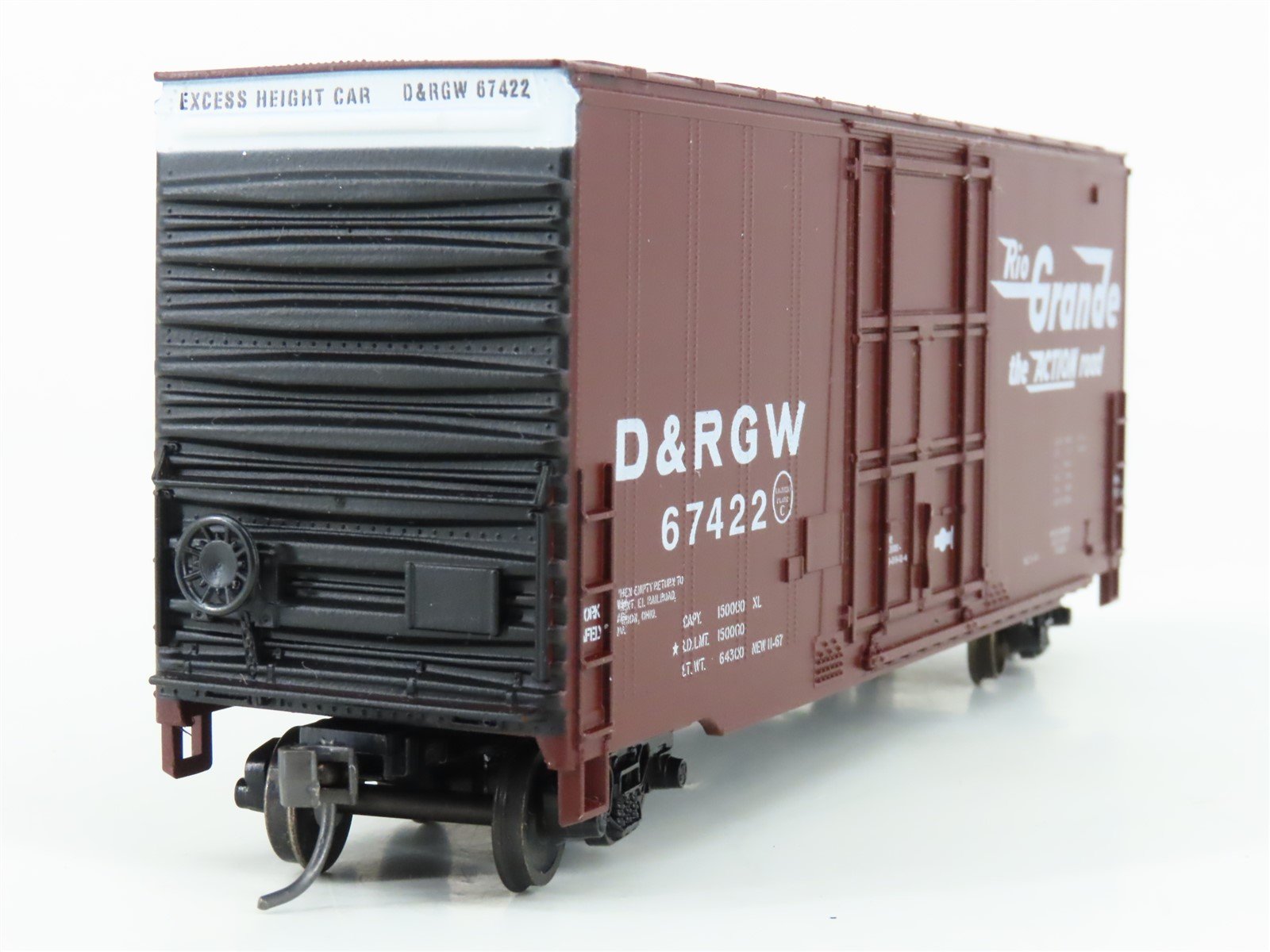 HO Scale Athearn 1964 D&RGW Rio Grande 40' Hi-Cube Box Car #67422 - Upgraded