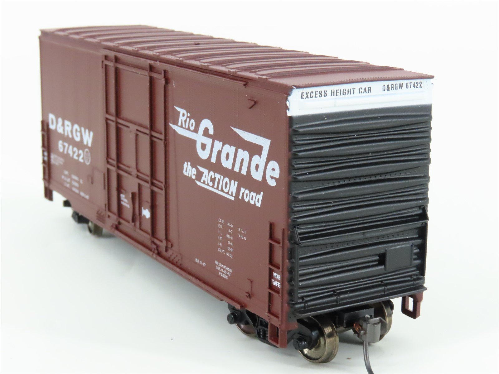 HO Scale Athearn 1964 D&RGW Rio Grande 40' Hi-Cube Box Car #67422 - Upgraded