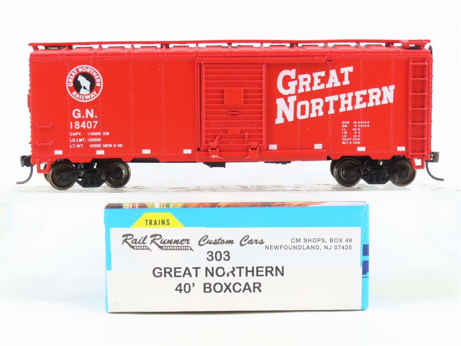 HO Scale Athearn/Rail Runner 303 GN "Circus" 40' Box Car #18407 - Upgraded