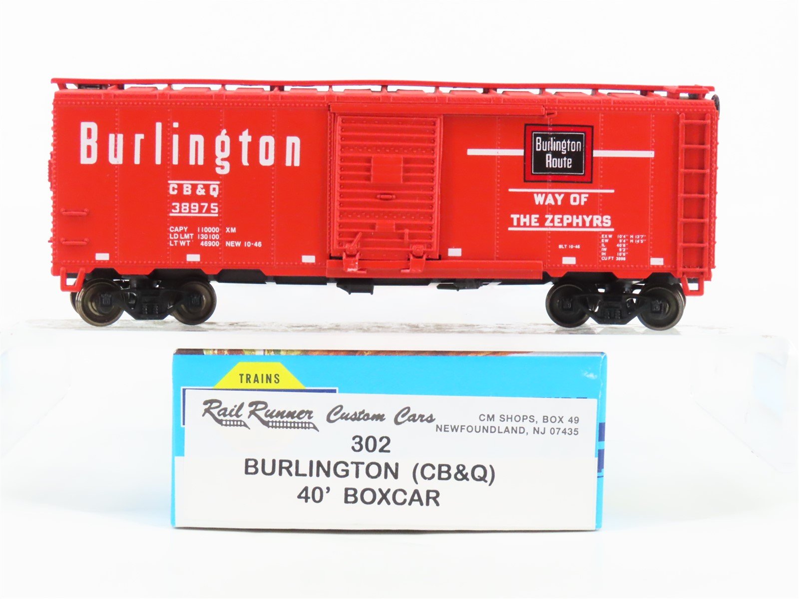 HO Athearn/Rail Runner 302 CB&Q Burlington Route 40' Box Car #38975 - Upgraded