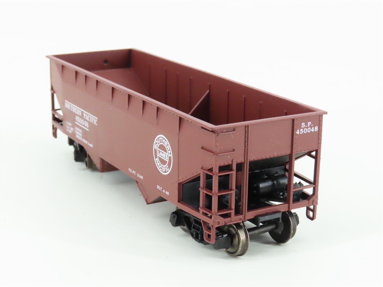 HO Athearn Bev-Bel 960-4 SP Southern Pacific 2-Bay Hopper #450048 - Upgraded