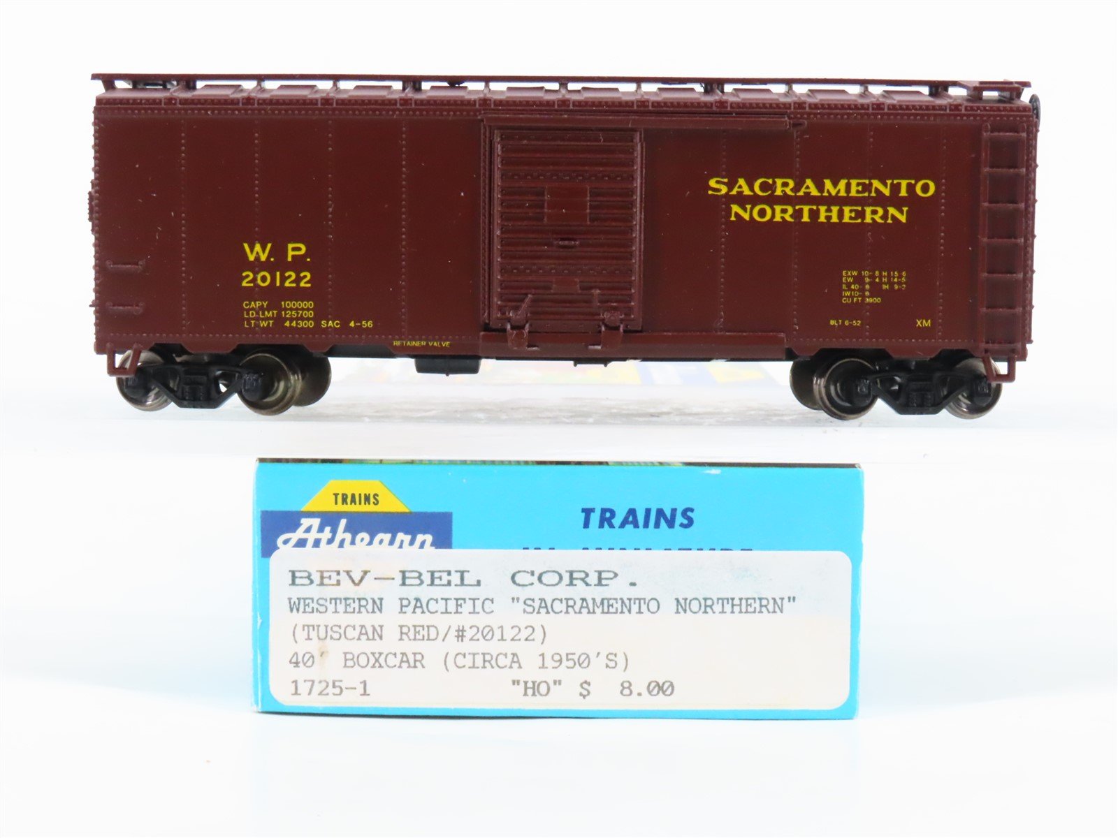 HO Athearn Bev-Bel 1725-1 WP Sacramento Northern 40' Box Car #20122 - Upgraded