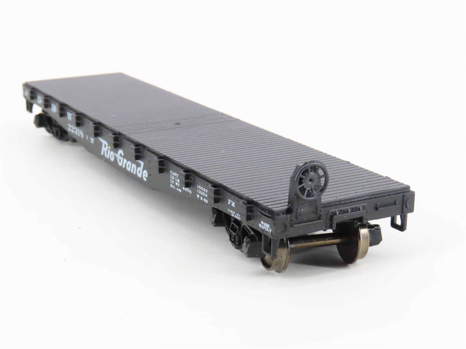 HO Scale Athearn 1347 D&RGW Rio Grande 40' Flat Car #22318 - Upgraded
