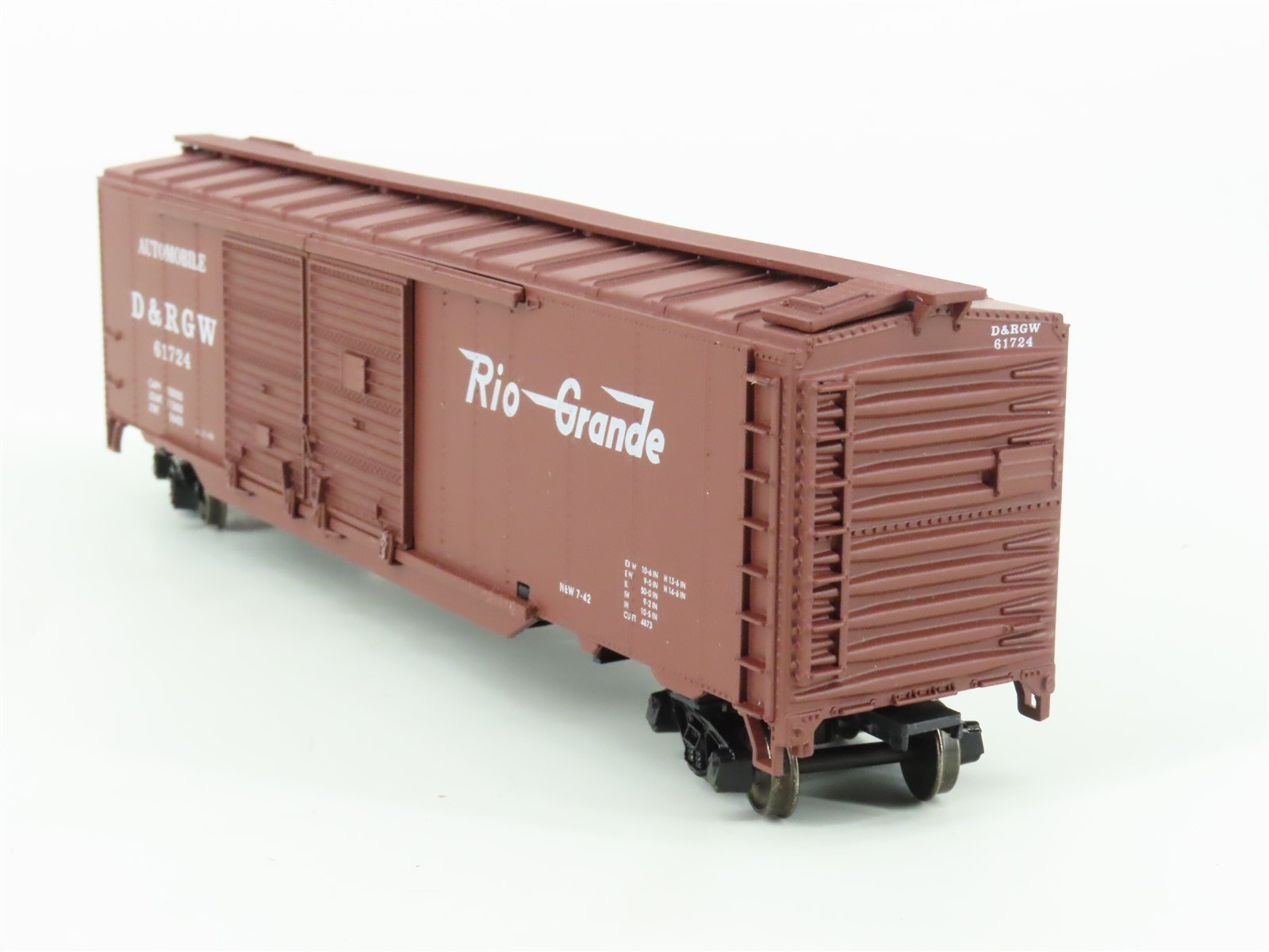 HO Scale Athearn 5039 D&RGW Rio Grande 50' Auto Box Car #61724 - Upgraded