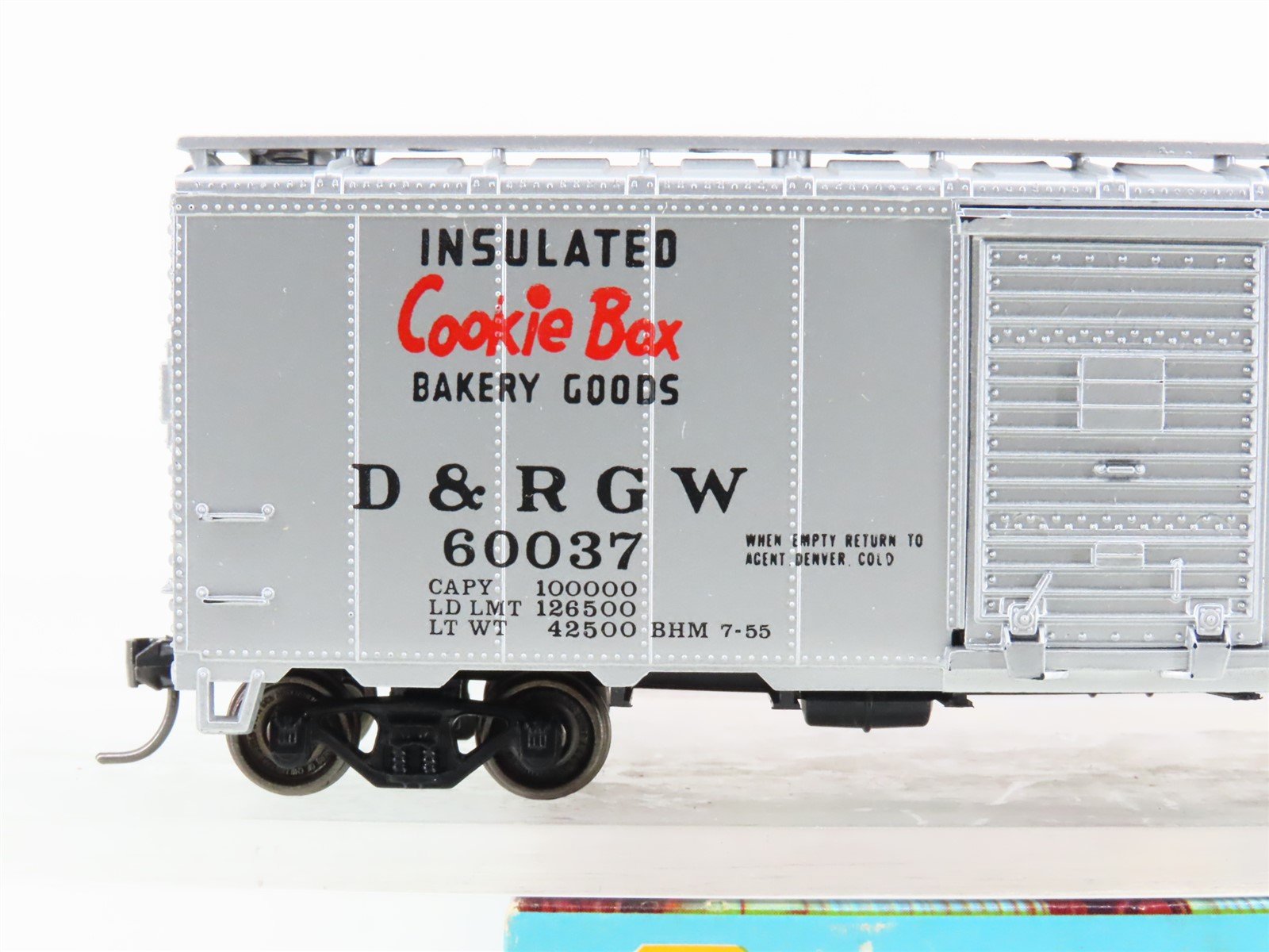 HO Scale Athearn Bev-Bel 509 D&RGW Rio Grande 40' Box Car #60037 - Upgraded