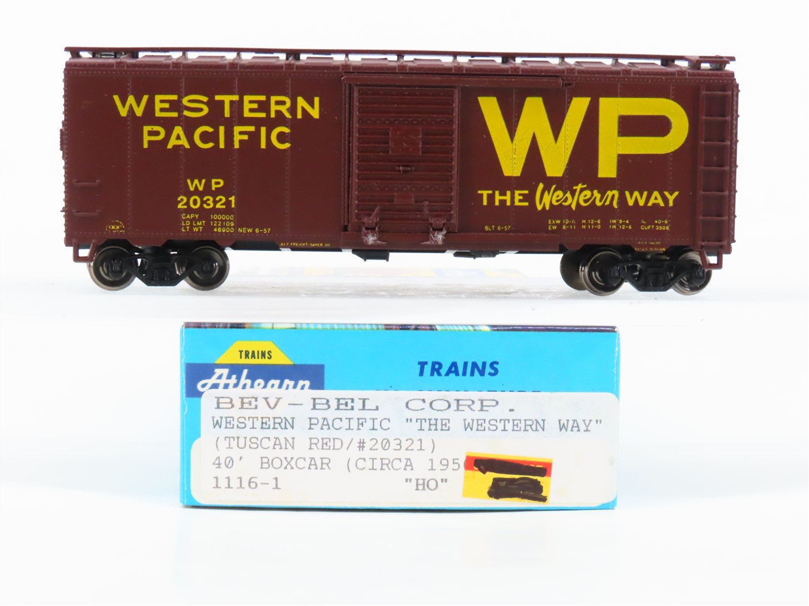 HO Scale Athearn Bev-Bel 1116-1 WP "Western Way" 40' Box Car #20321 - Upgraded