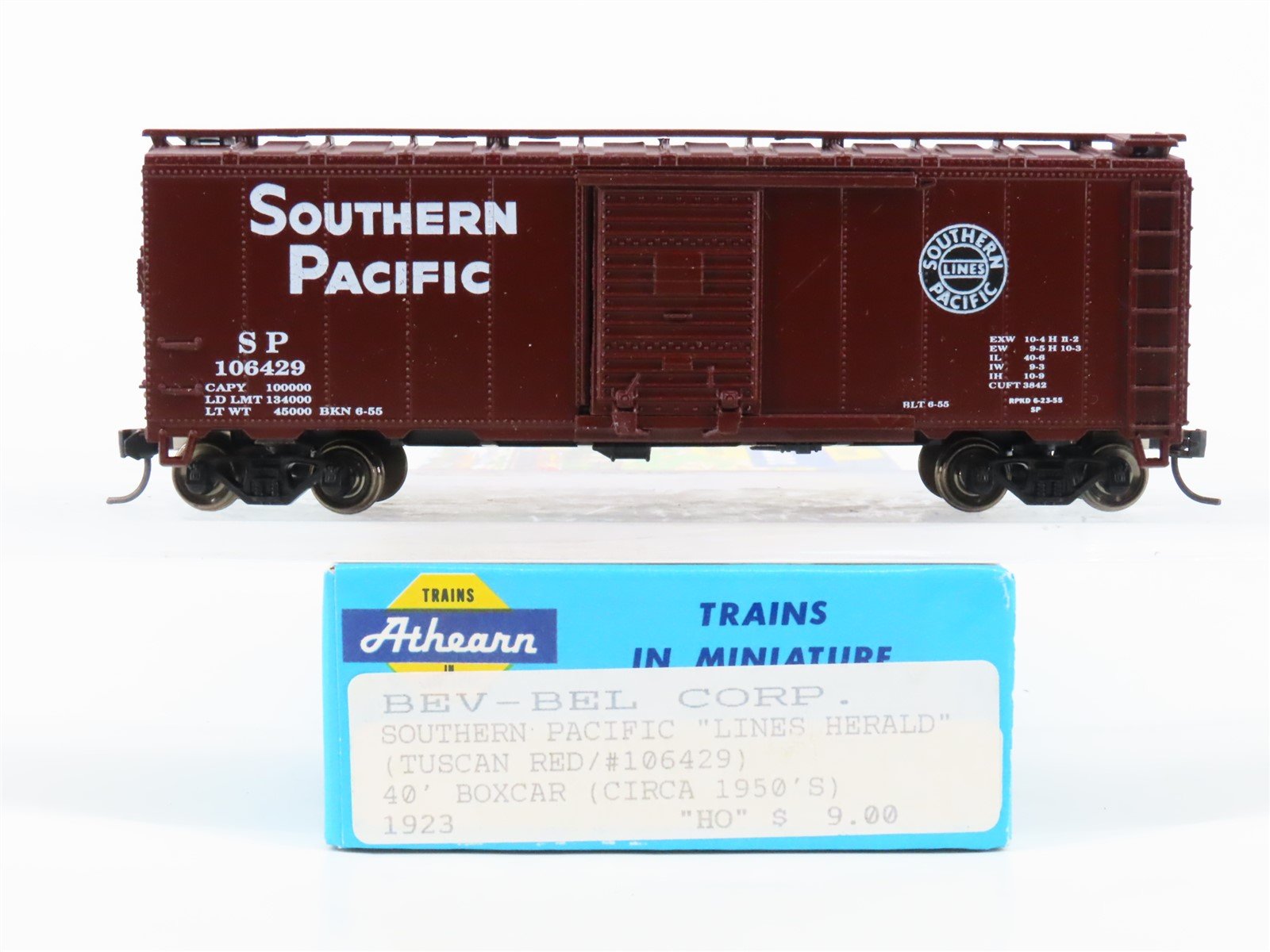 HO Scale Athearn Bev-Bel 1923 SP Southern Pacific 40' Box Car #106429 - Upgraded