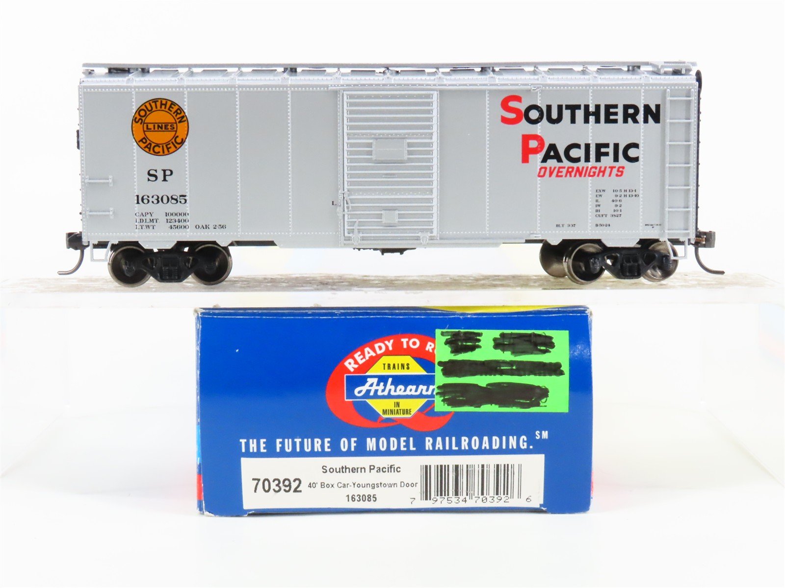 HO Scale Athearn 70392 SP Southern Pacific 40' Single Door Box Car #163085