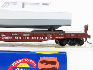 HO Scale Athearn 92185 T&NO SP Southern Pacific 40' Flat Car #24655 w/ Boat