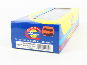 HO Scale Athearn 92185 T&NO SP Southern Pacific 40' Flat Car #24655 w/ Boat