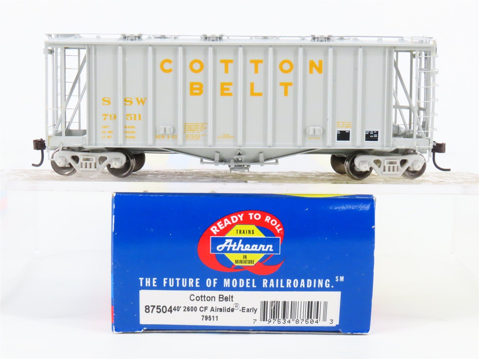 HO Scale Athearn 87504 SSW Cotton Belt 40' Airslide Covered Hopper #79511