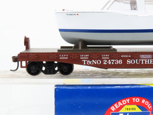 HO Scale Athearn 92186 T&NO SP Southern Pacific 40' Flat Car #24736 w/ Boat