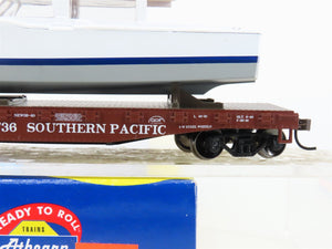 HO Scale Athearn 92186 T&NO SP Southern Pacific 40' Flat Car #24736 w/ Boat