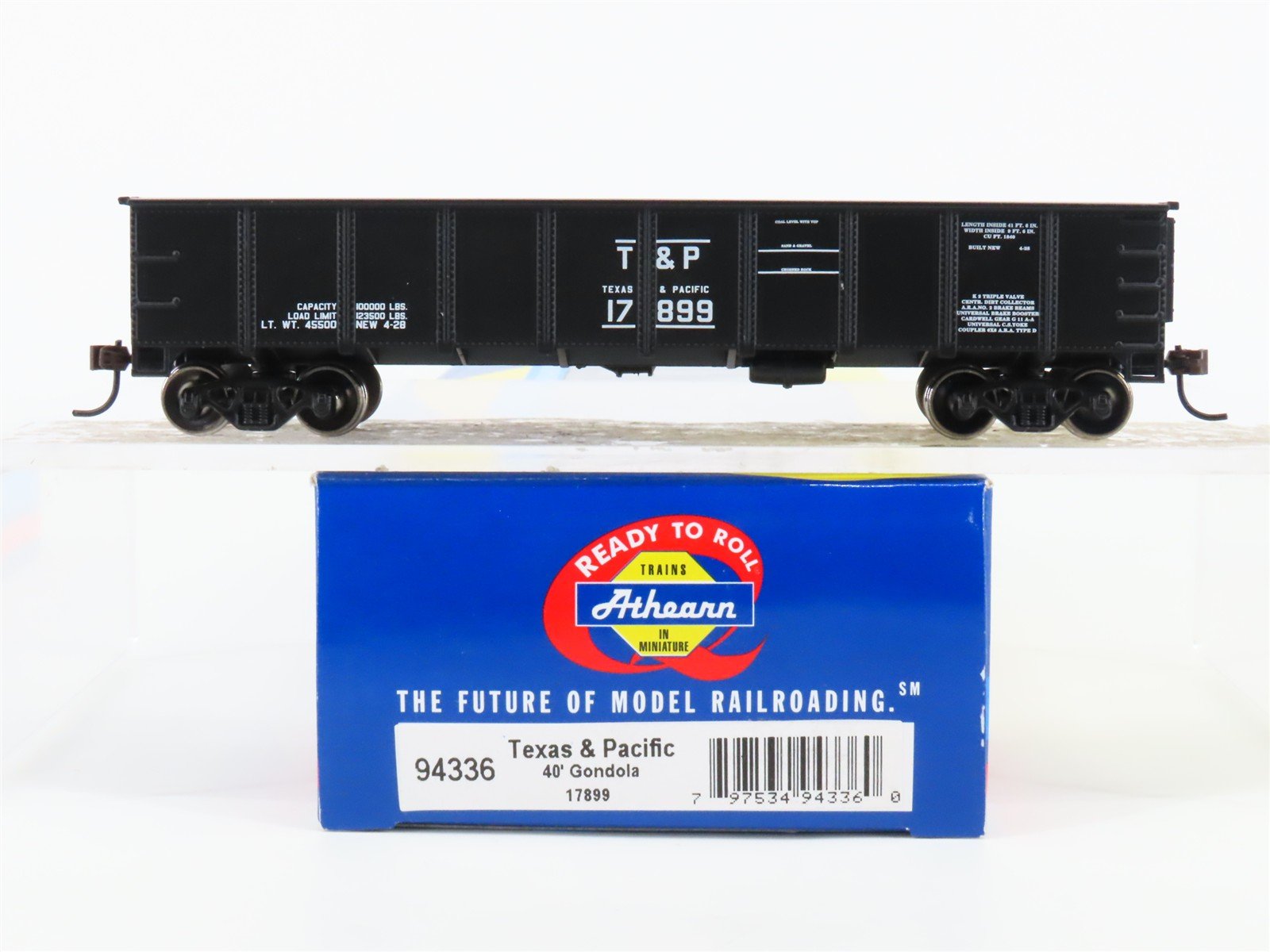 HO Scale Athearn 94336 T&P Texas & Pacific Railroad 40' Open Gondola #17899