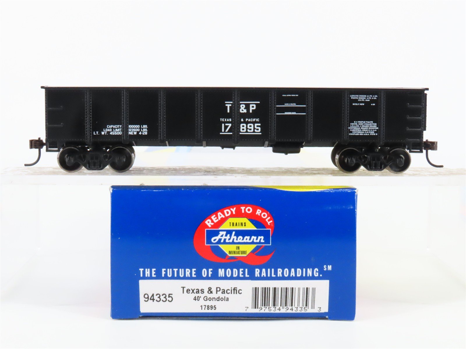 HO Scale Athearn 94335 T&P Texas & Pacific Railroad 40' Open Gondola #17895