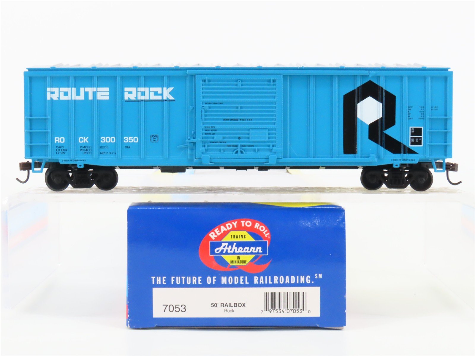 HO Scale Athearn 7053 ROCK Route Rock 50' Railbox Single Door Box Car #300350