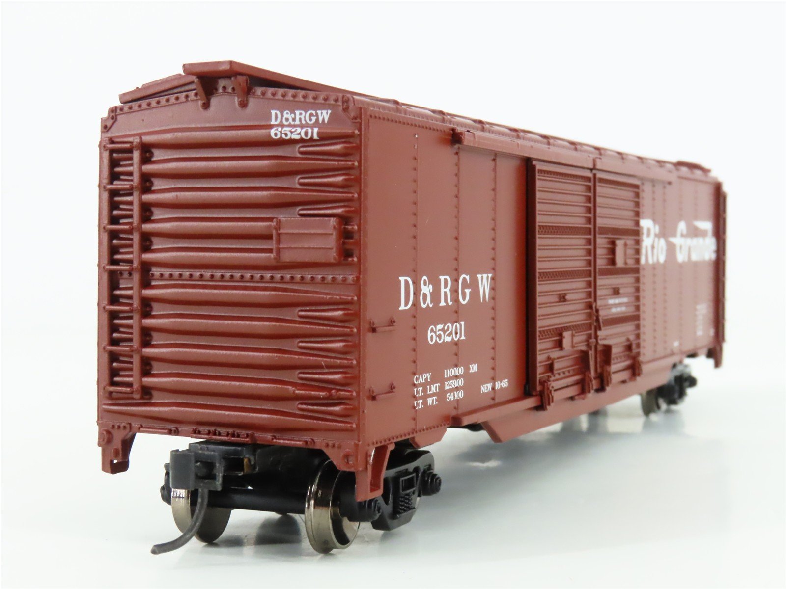 HO Scale Athearn 92437 D&RGW Rio Grande Railroad 50' Double Door Box Car #65201