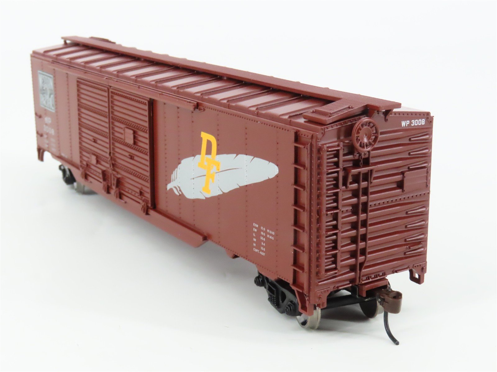 HO Scale Athearn 92424 WP Western Pacific Railroad 50' Double Door Box Car #3008