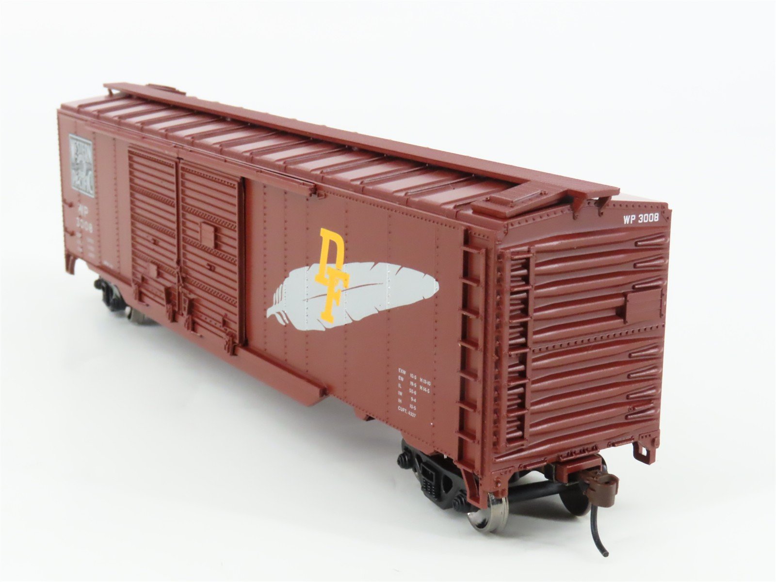 HO Scale Athearn 92424 WP Western Pacific Railroad 50' Double Door Box Car #3008