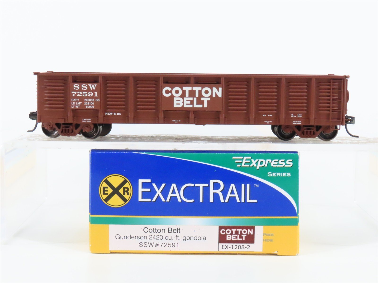 HO Scale ExactRail Express EX-1208-2 SSW Cotton Belt Open Gondola #72591